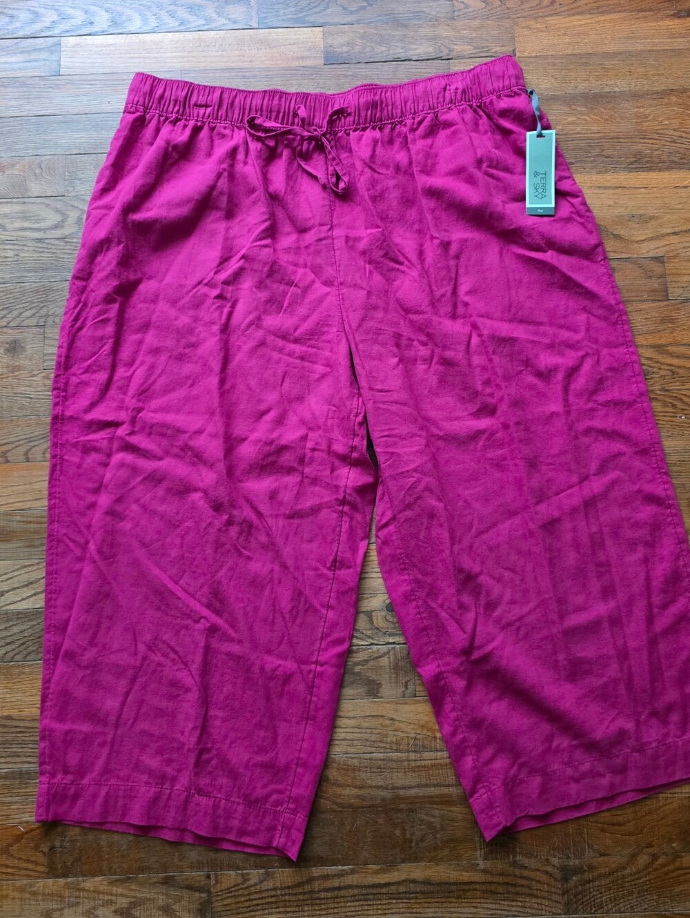 Terra & Sky Fuchsia Cropped Pull-On Pants